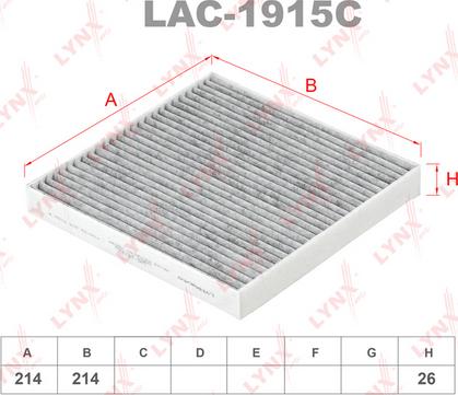 LYNXauto LAC-1915C - Фильтр воздуха в салоне autosila-amz.com
