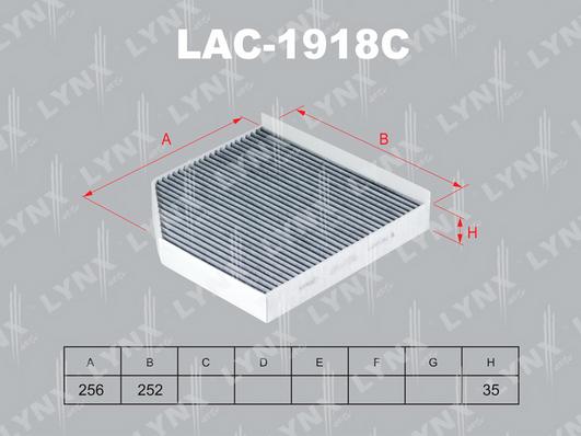 LYNXauto LAC-1918C - Фильтр салонный угольный AUDI A6 2.0D-3.0T 11> / A7 2.8-3.0T 10> / A8 2.0-4.2D 09> autosila-amz.com