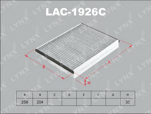 LYNXauto LAC-1926C - Фильтр воздуха в салоне autosila-amz.com