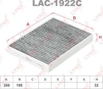 LYNXauto LAC-1922C - Фильтр воздуха в салоне autosila-amz.com