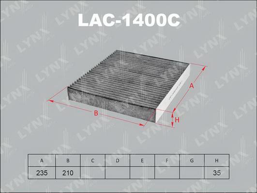 LYNXauto LAC-1400C - Фильтр воздуха в салоне autosila-amz.com
