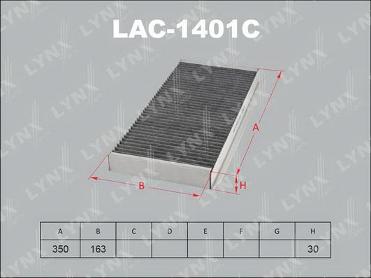 LYNXauto LAC-1401C - Фильтр воздуха в салоне autosila-amz.com