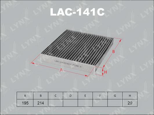 LYNXauto LAC-141C - Фильтр воздуха в салоне autosila-amz.com