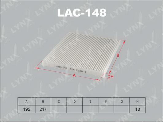 LYNXauto LAC-148 - Фильтр воздуха в салоне autosila-amz.com
