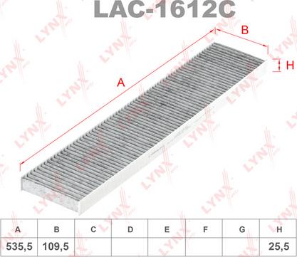 LYNXauto LAC-1612C - Фильтр воздуха в салоне autosila-amz.com