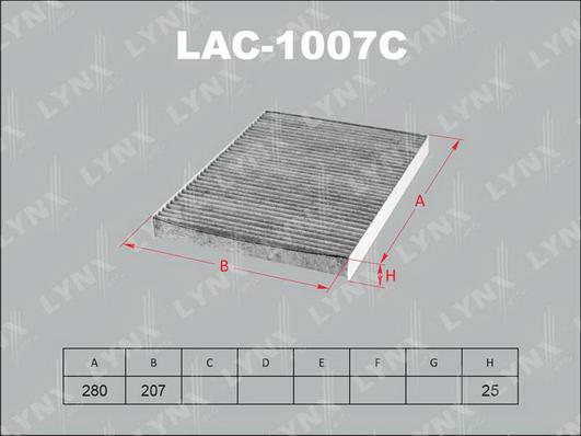 LYNXauto LAC-1007C - Фильтр воздуха в салоне autosila-amz.com