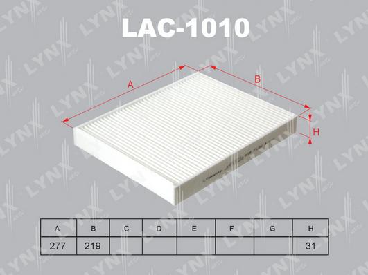 LYNXauto LAC-1010 - Фильтр воздуха в салоне autosila-amz.com