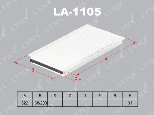 LYNXauto LAC-1105 - Фильтр воздуха в салоне autosila-amz.com