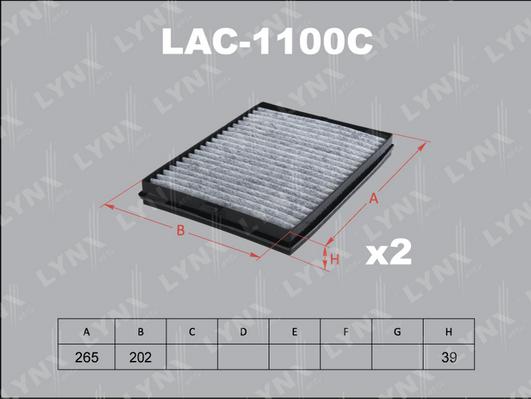 LYNXauto LAC-1100C - Фильтр воздуха в салоне autosila-amz.com