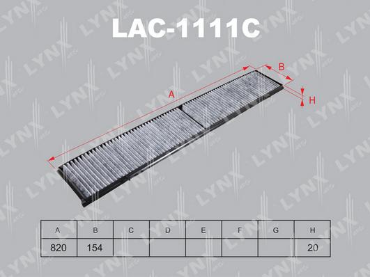 LYNXauto LAC-1111C - Фильтр воздуха в салоне autosila-amz.com