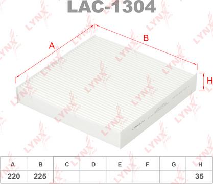 LYNXauto LAC-1304 - Фильтр воздуха в салоне autosila-amz.com