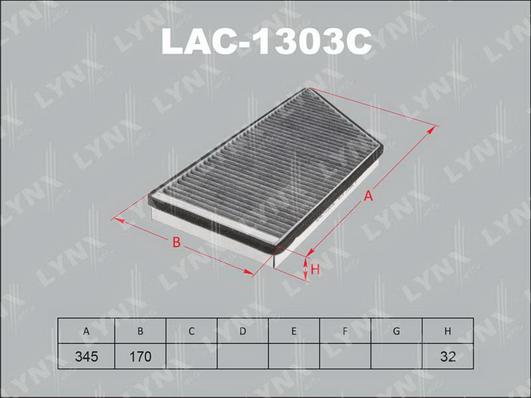 LYNXauto LAC-1303C - Фильтр воздуха в салоне autosila-amz.com