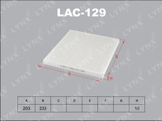 LYNXauto LAC-129 - Фильтр воздуха в салоне autosila-amz.com