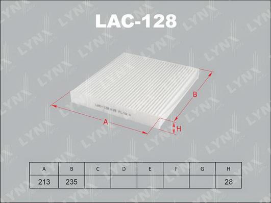 LYNXauto LAC-128 - Фильтр воздуха в салоне autosila-amz.com