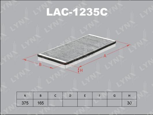 LYNXauto LAC-1235C - Фильтр воздуха в салоне autosila-amz.com