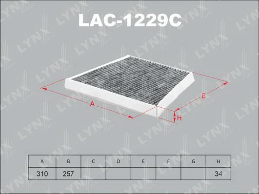 LYNXauto LAC-1229C - Фильтр воздуха в салоне autosila-amz.com
