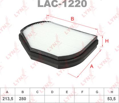 LYNXauto LAC-1220 - Фильтр воздуха в салоне autosila-amz.com