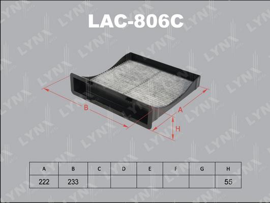 LYNXauto LAC-806C - Фильтр воздуха в салоне autosila-amz.com