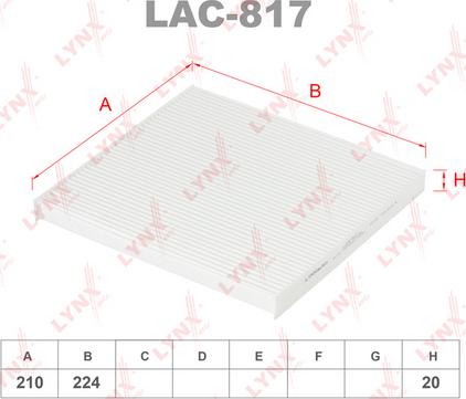 LYNXauto LAC-817 - Фильтр воздуха в салоне autosila-amz.com