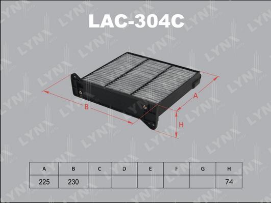 LYNXauto LAC-304C - Фильтр воздуха в салоне autosila-amz.com
