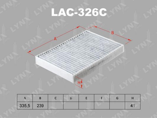 LYNXauto LAC-326C - Фильтр воздуха в салоне autosila-amz.com
