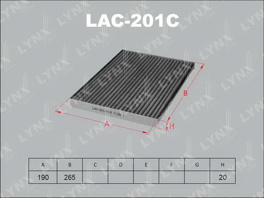 LYNXauto LAC-201C - Фильтр воздуха в салоне autosila-amz.com