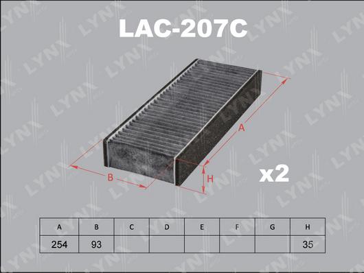 LYNXauto LAC-207C - Фильтр воздуха в салоне autosila-amz.com