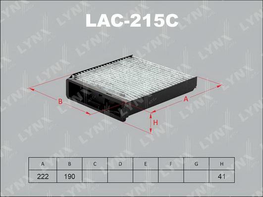 LYNXauto LAC-215C - Фильтр воздуха в салоне autosila-amz.com