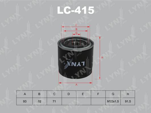 LYNXauto LC-415 - Масляный фильтр autosila-amz.com