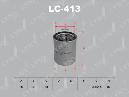 LYNXauto LC-413 - Масляный фильтр autosila-amz.com
