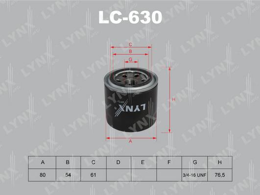 LYNXauto LC-630 - Масляный фильтр autosila-amz.com