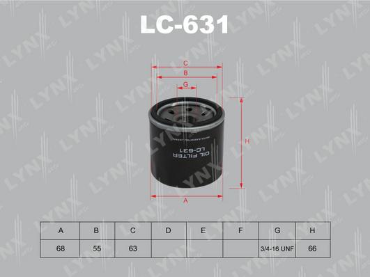 LYNXauto LC-631 - Масляный фильтр autosila-amz.com