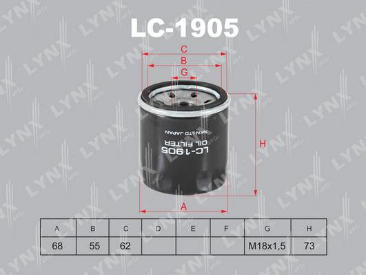 LYNXauto LC-1905 - Масляный фильтр autosila-amz.com