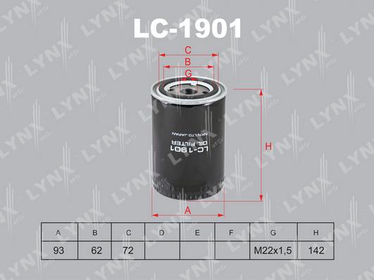 LYNXauto LC-1901 - Масляный фильтр autosila-amz.com
