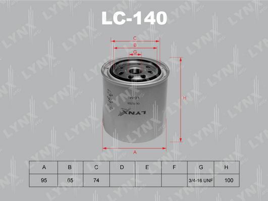 LYNXauto LC-140 - Масляный фильтр autosila-amz.com
