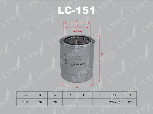 LYNXauto LC-151 - Масляный фильтр autosila-amz.com