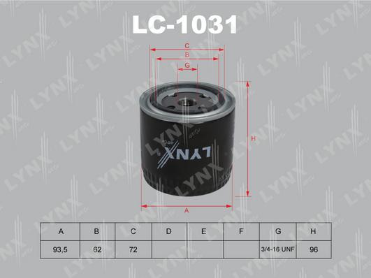 LYNXauto LC-1031 - Масляный фильтр autosila-amz.com