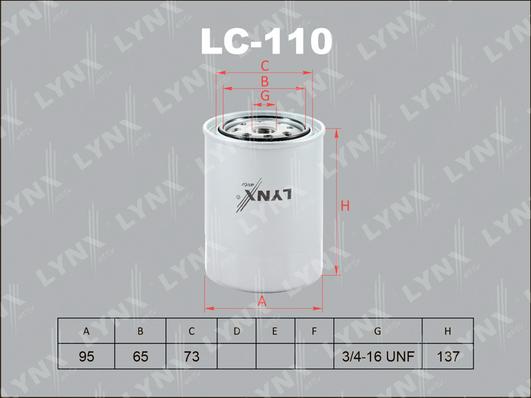 LYNXauto LC-110 - Масляный фильтр autosila-amz.com