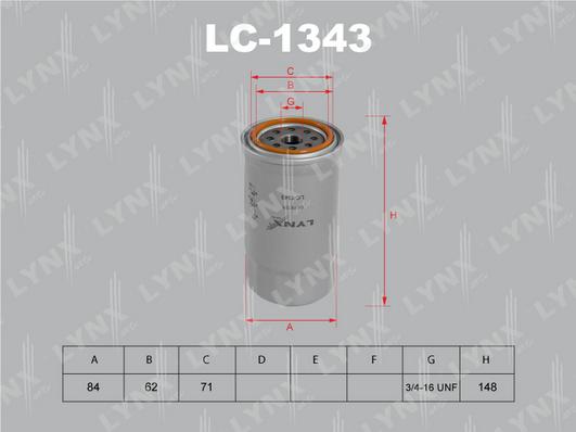 LYNXauto LC-1343 - Масляный фильтр autosila-amz.com