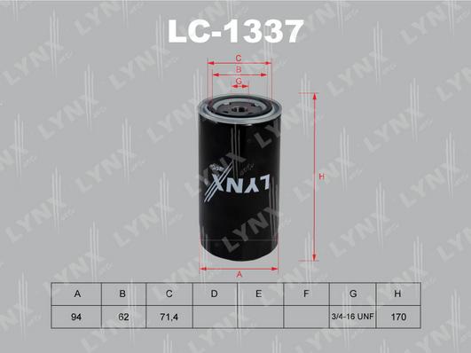 LYNXauto LC-1337 - Масляный фильтр autosila-amz.com