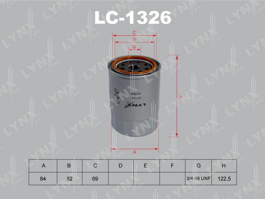 LYNXauto LC-1326 - Масляный фильтр autosila-amz.com