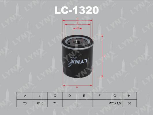 LYNXauto LC-1320 - Масляный фильтр autosila-amz.com