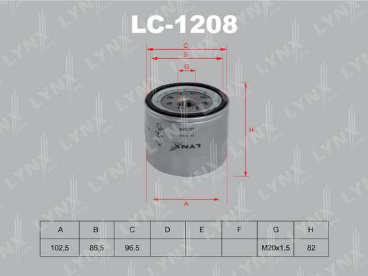 LYNXauto LC-1208 - Масляный фильтр autosila-amz.com
