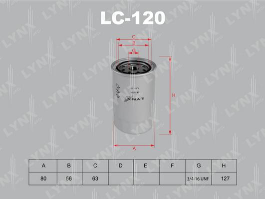 LYNXauto LC-120 - Масляный фильтр autosila-amz.com