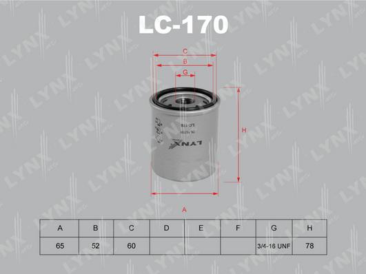 LYNXauto LC-170 - Масляный фильтр autosila-amz.com