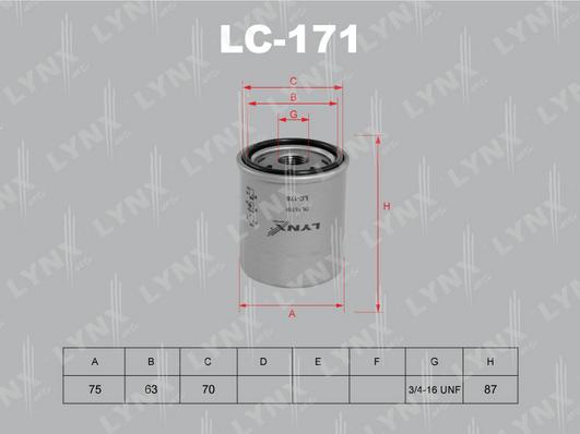 LYNXauto LC-171 - Масляный фильтр autosila-amz.com