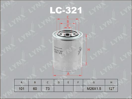 LYNXauto LC-321 - Масляный фильтр autosila-amz.com