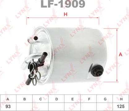 LYNXauto LF-1909 - Топливный фильтр autosila-amz.com