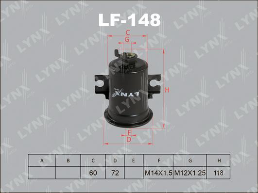 LYNXauto LF-148 - Топливный фильтр autosila-amz.com