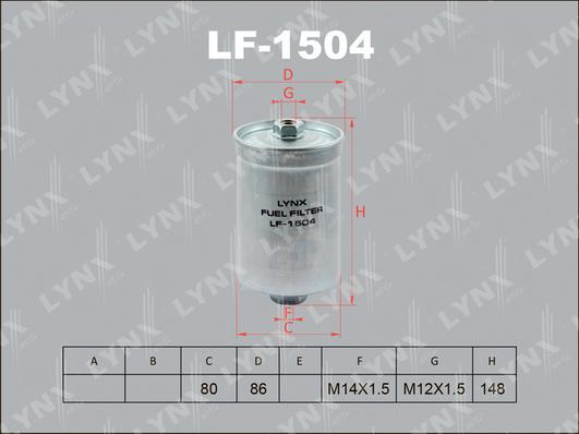 LYNXauto LF-1504 - Топливный фильтр autosila-amz.com